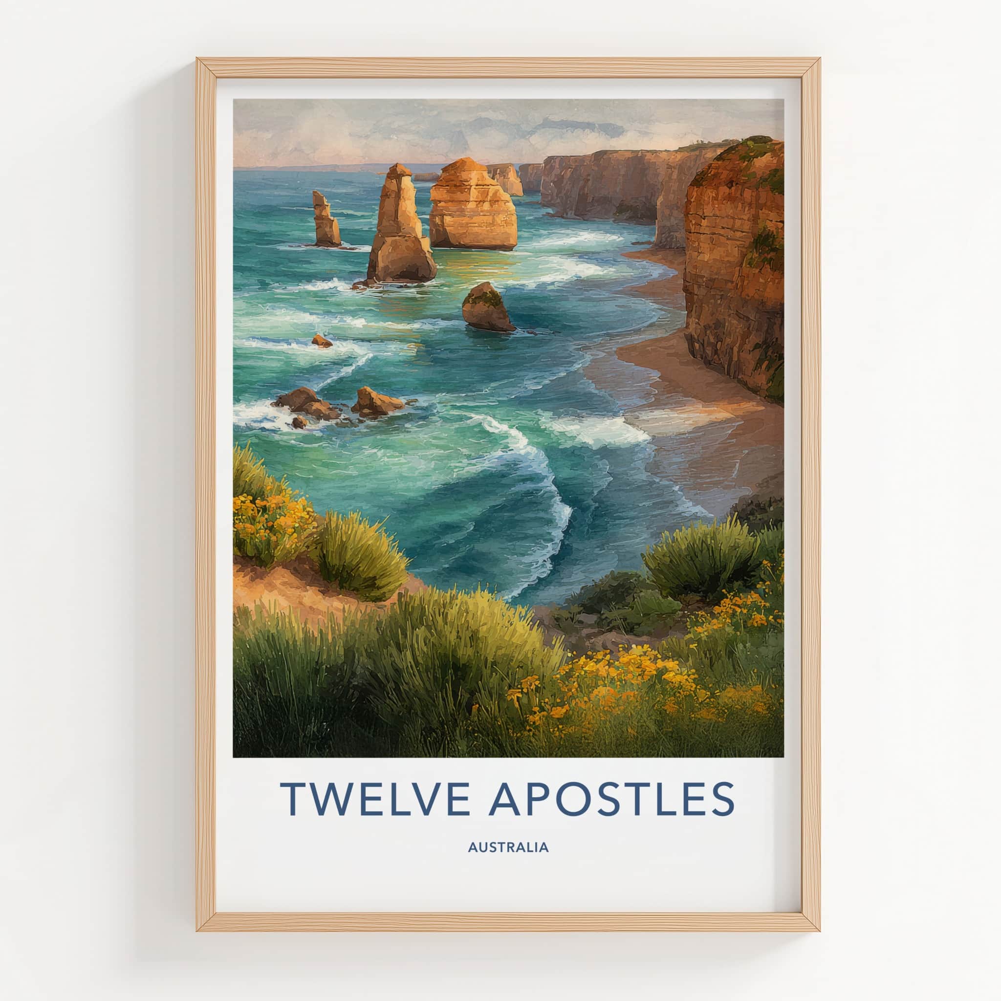 Twelve Apostles Poster - Australia Sea Stacks Lounge Decor