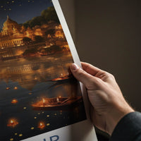 Udaipur Poster - India Wall Art - Rajasthan Floating Lamps Palace Home Decor