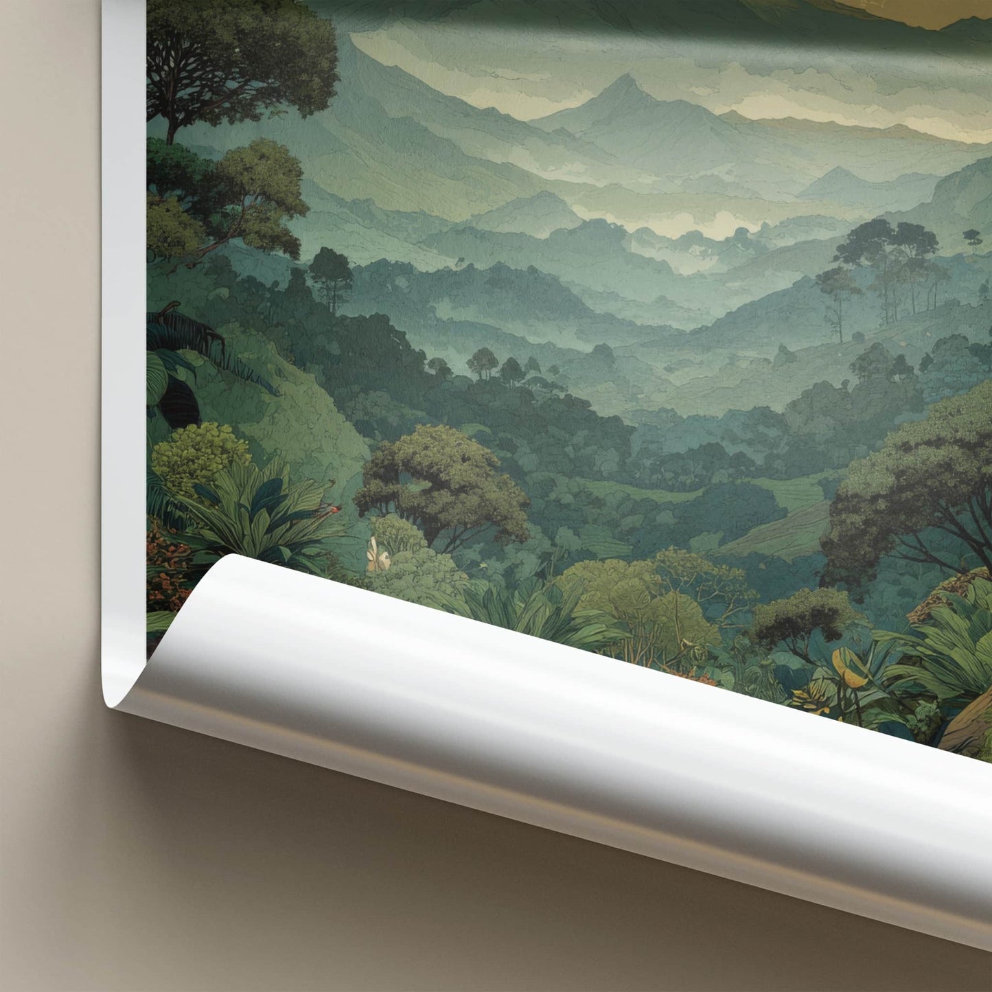 Uganda Poster - Africa Travel Art - Lush Jungle Mountain Wall Decor