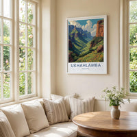 Ukhahlamba Poster - South Africa Travel Art - Lush Mountain Valley Home Decor
