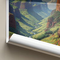 Ukhahlamba Poster - South Africa Travel Art - Lush Mountain Valley Home Decor