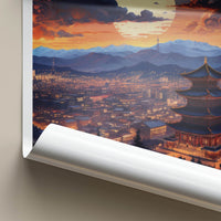 Ulaanbaatar Poster - Mongolia Travel Art - Moonlit Temple City Home Decor