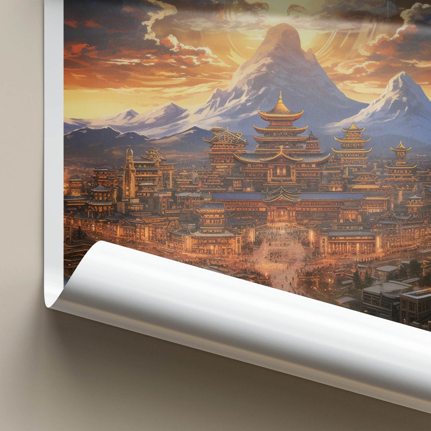 Ulaanbaatar Poster - Mongolia Travel Art - Mountain City Sunset Home Decor