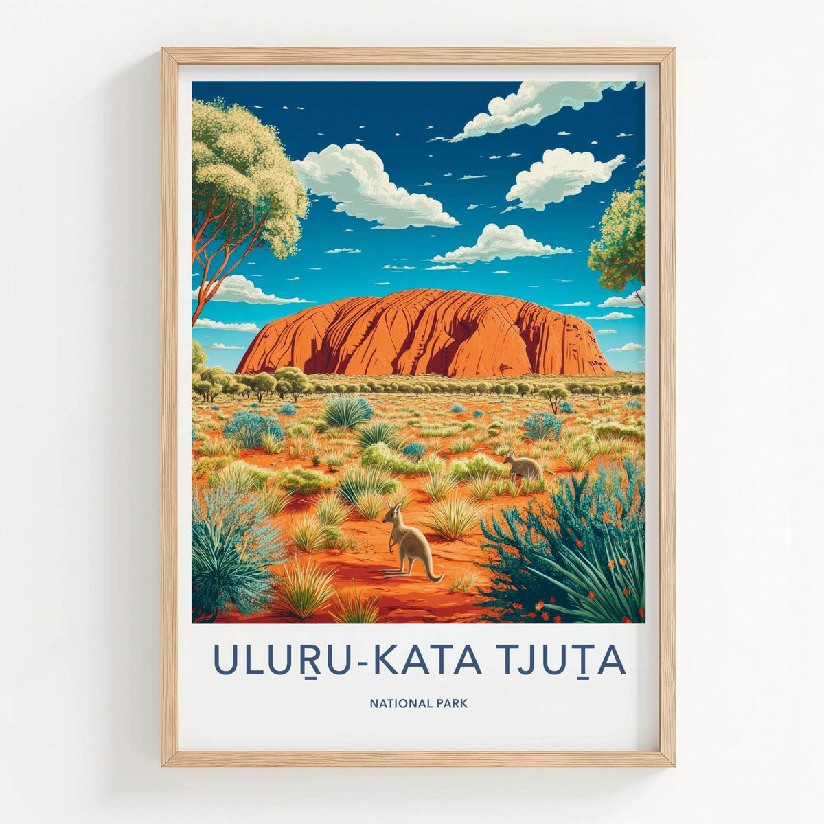 Uluru Kata Tjuta Poster - Australia Wall Art Featuring Red Rock