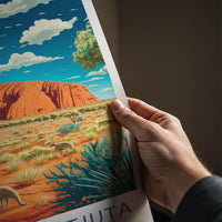 Uluru Kata Tjuta Poster - Australia Wall Art Featuring Red Rock