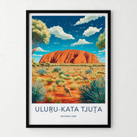 Uluru Kata Tjuta Poster - Australia Wall Art Featuring Red Rock