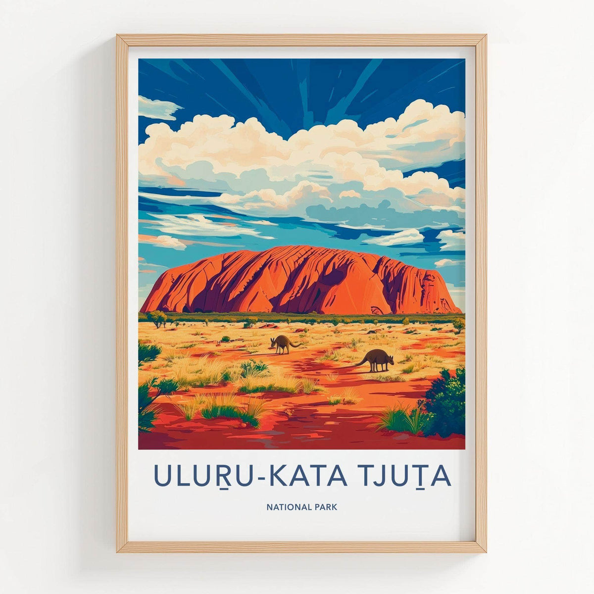 Uluru Kata Tjuta Poster - Australia Wall Art Featuring Red Sandstone