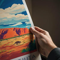 Uluru Kata Tjuta Poster - Australia Wall Art Featuring Red Sandstone