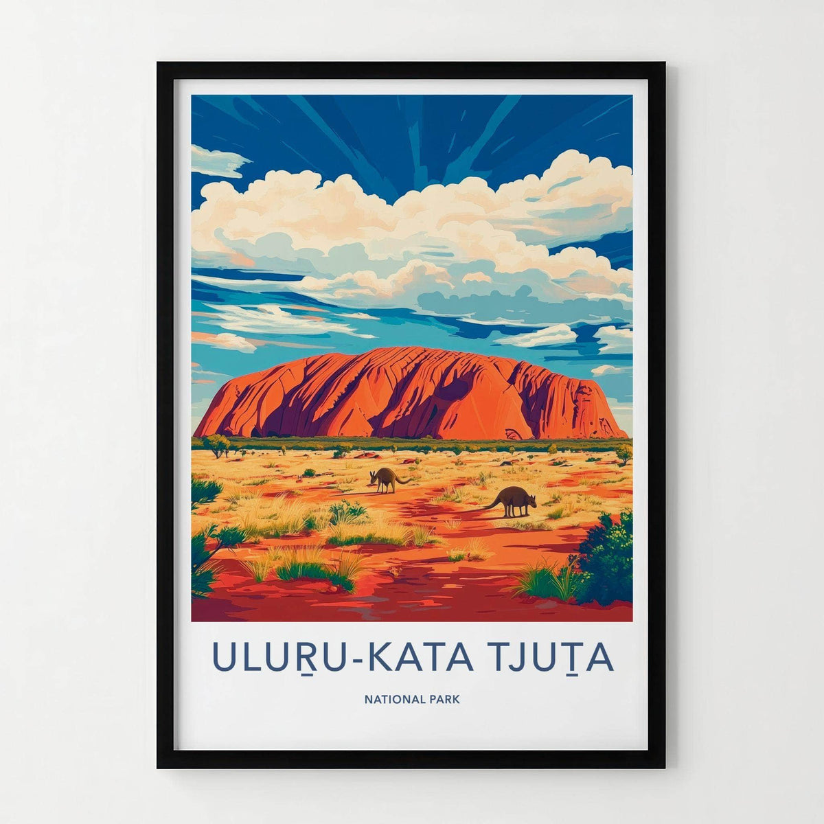 Uluru Kata Tjuta Poster - Australia Wall Art Featuring Red Sandstone