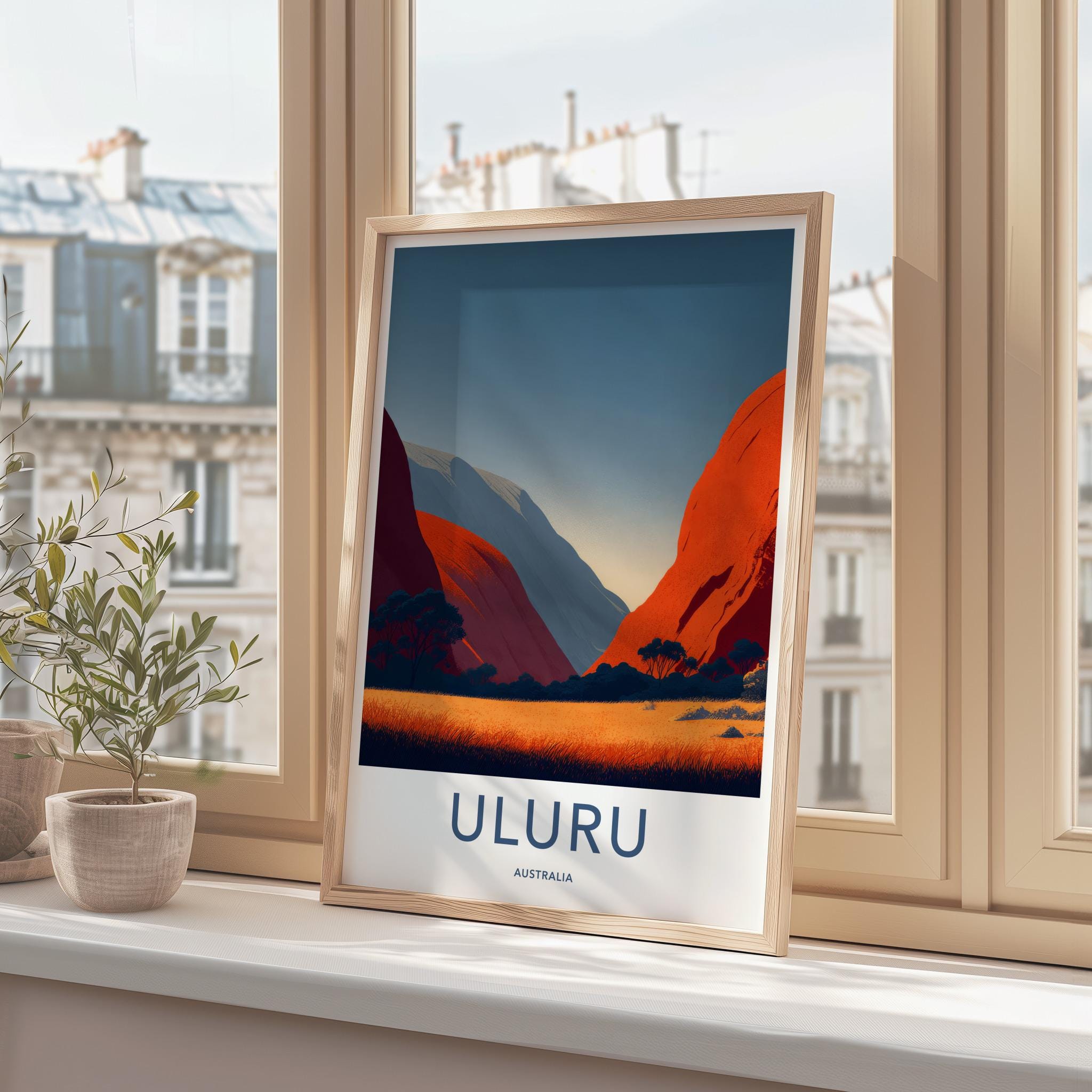 Uluru Poster - Australia Travel Art - Red Rock Landscape Home Decor