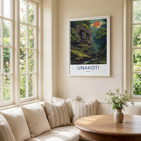 Unakoti Poster - India Travel Art - Tripura Stone Face Jungle Home Decor
