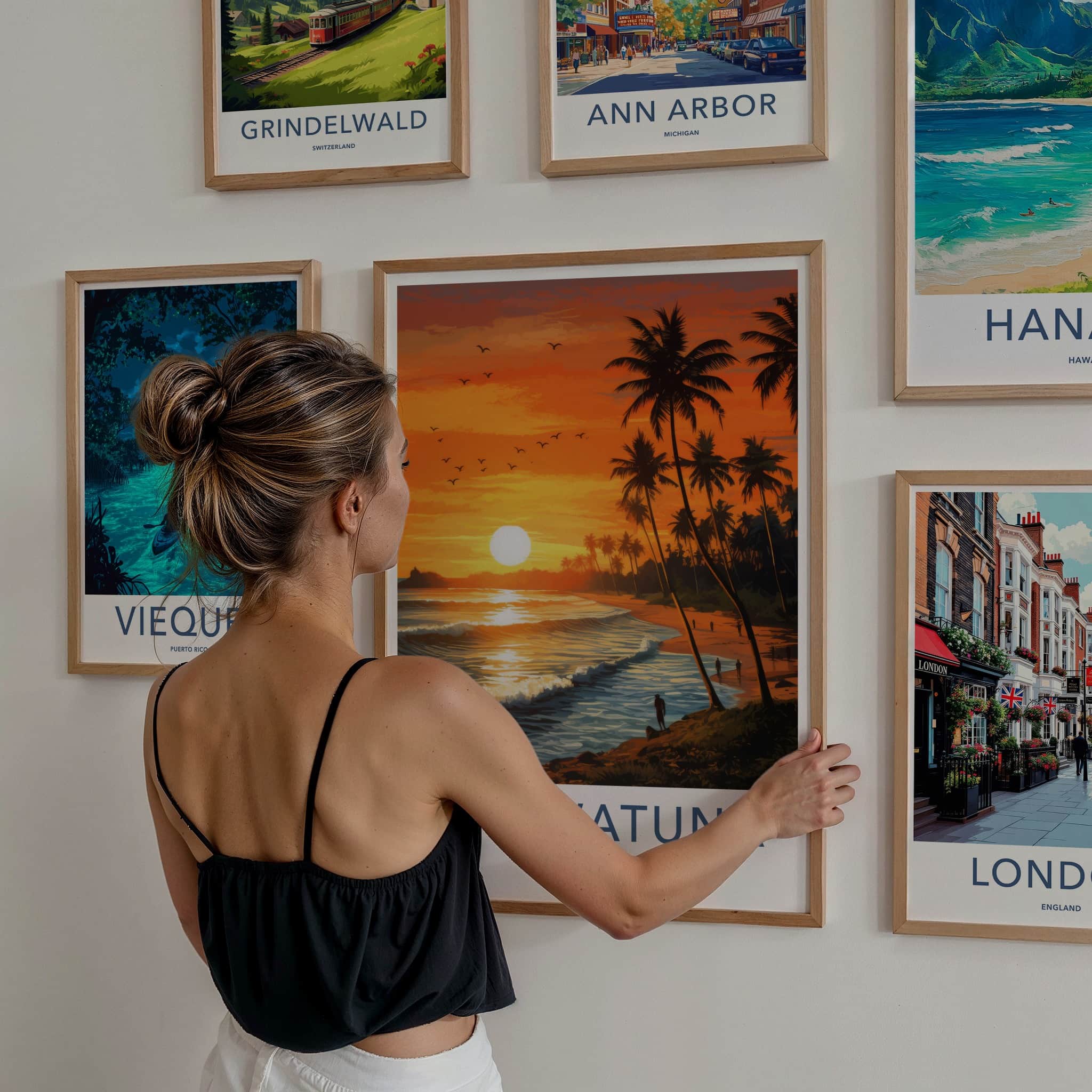 Unawatuna Poster - Sri Lanka Travel Art - Tropical Beach Sunset Home Decor