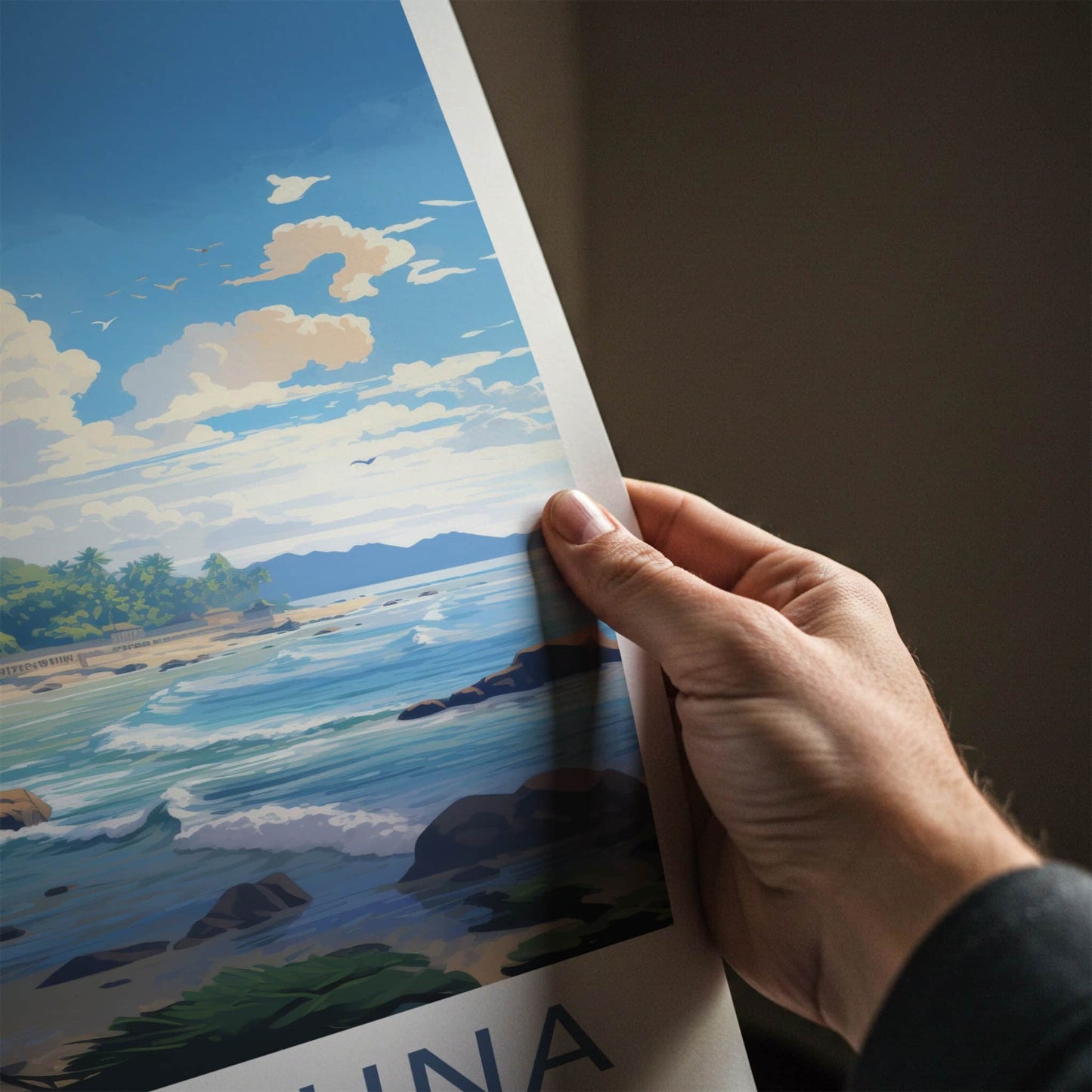 Unawatuna Poster - Sri Lanka Wall Art - Tropical Beach Resort Home Decor