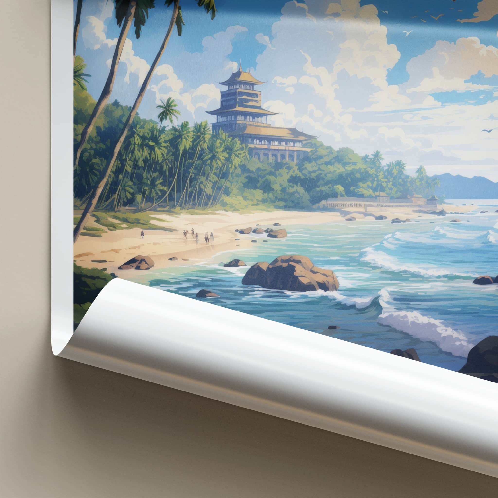 Unawatuna Poster - Sri Lanka Wall Art - Tropical Beach Resort Home Decor