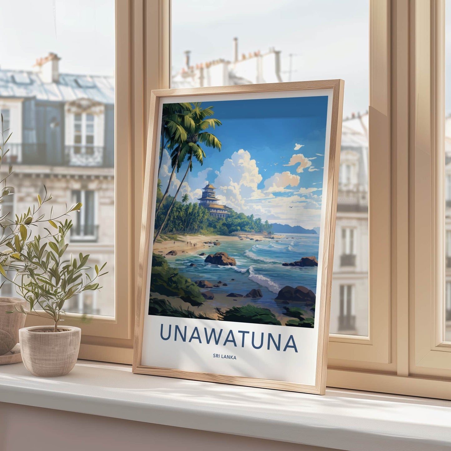 Unawatuna Poster - Sri Lanka Wall Art - Tropical Beach Resort Home Decor