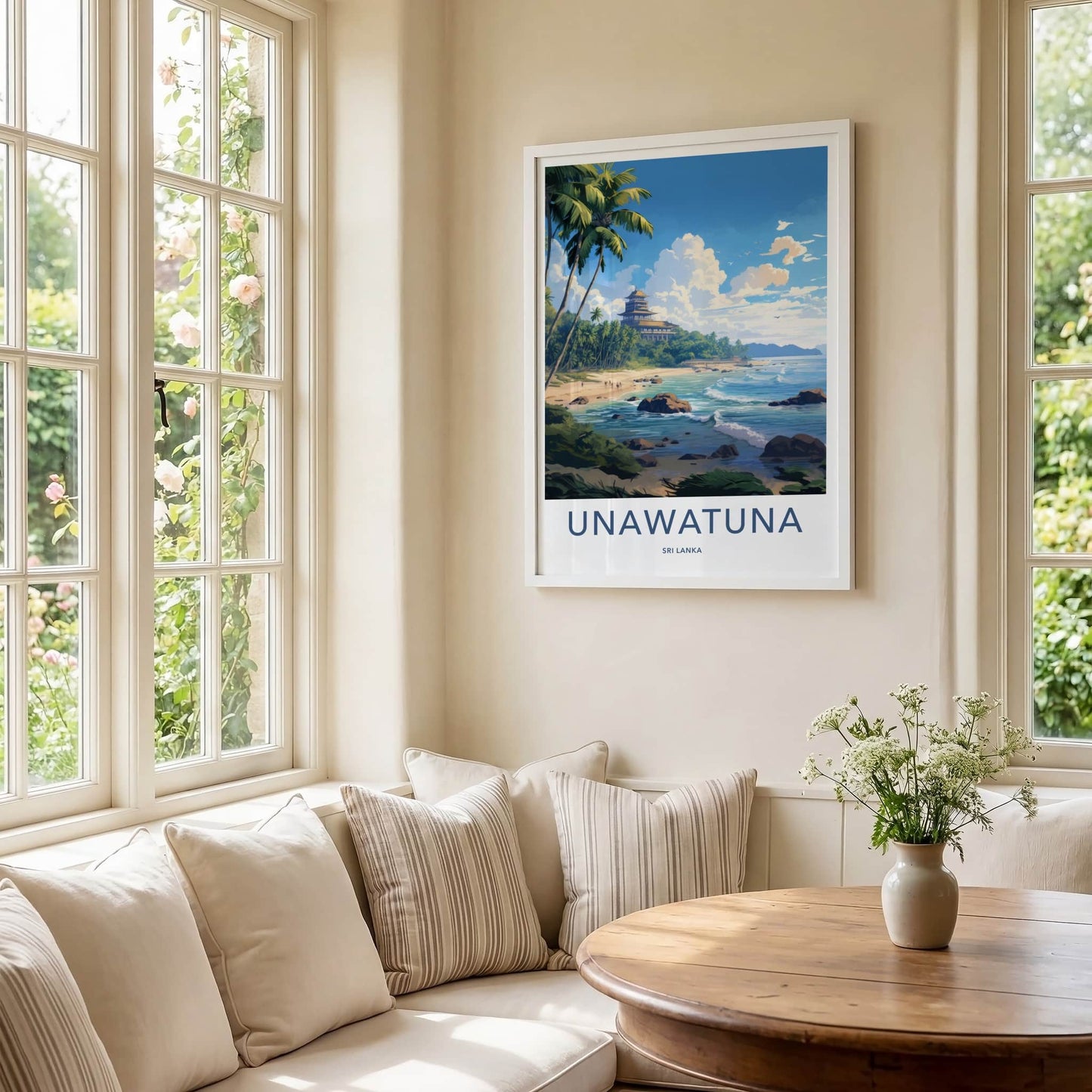 Unawatuna Poster - Sri Lanka Wall Art - Tropical Beach Resort Home Decor