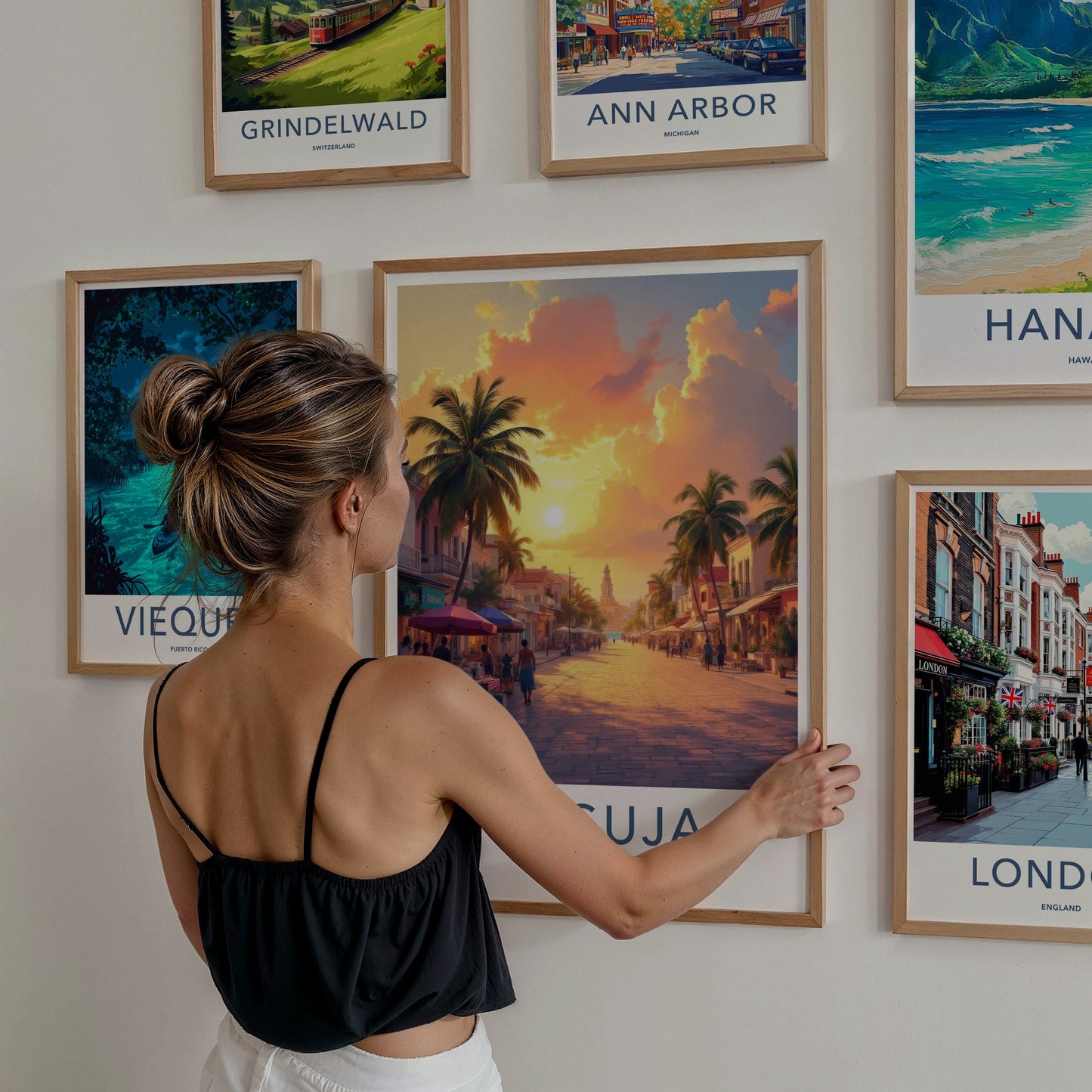 Unguja Poster - Tanzania Travel Art - Vibrant Street Sunset Home Decor