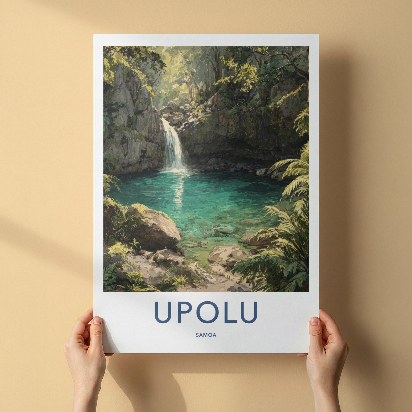 Upolu Poster - Samoa Clear Waterfall Gorge Wall Art