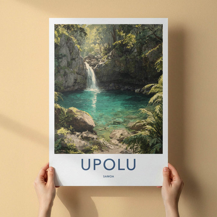 Upolu Poster - Samoa Clear Waterfall Gorge Wall Art