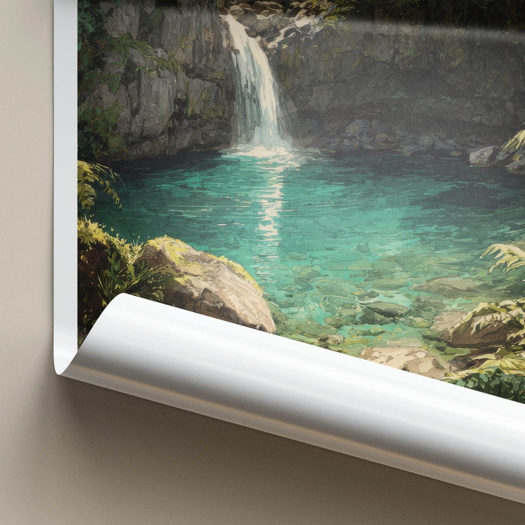 Upolu Poster - Samoa Clear Waterfall Gorge Wall Art