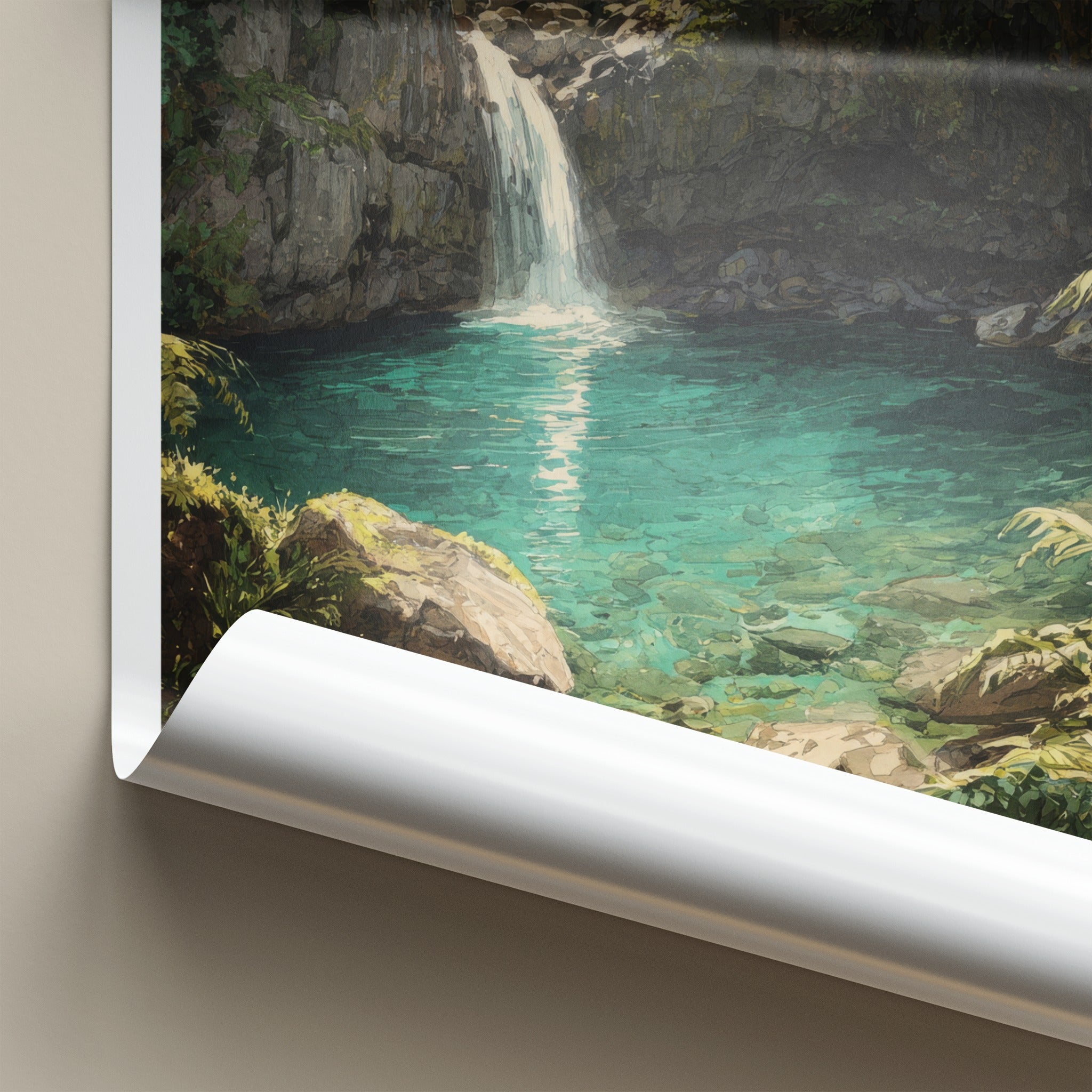 Upolu Poster - Samoa Clear Waterfall Gorge Wall Art