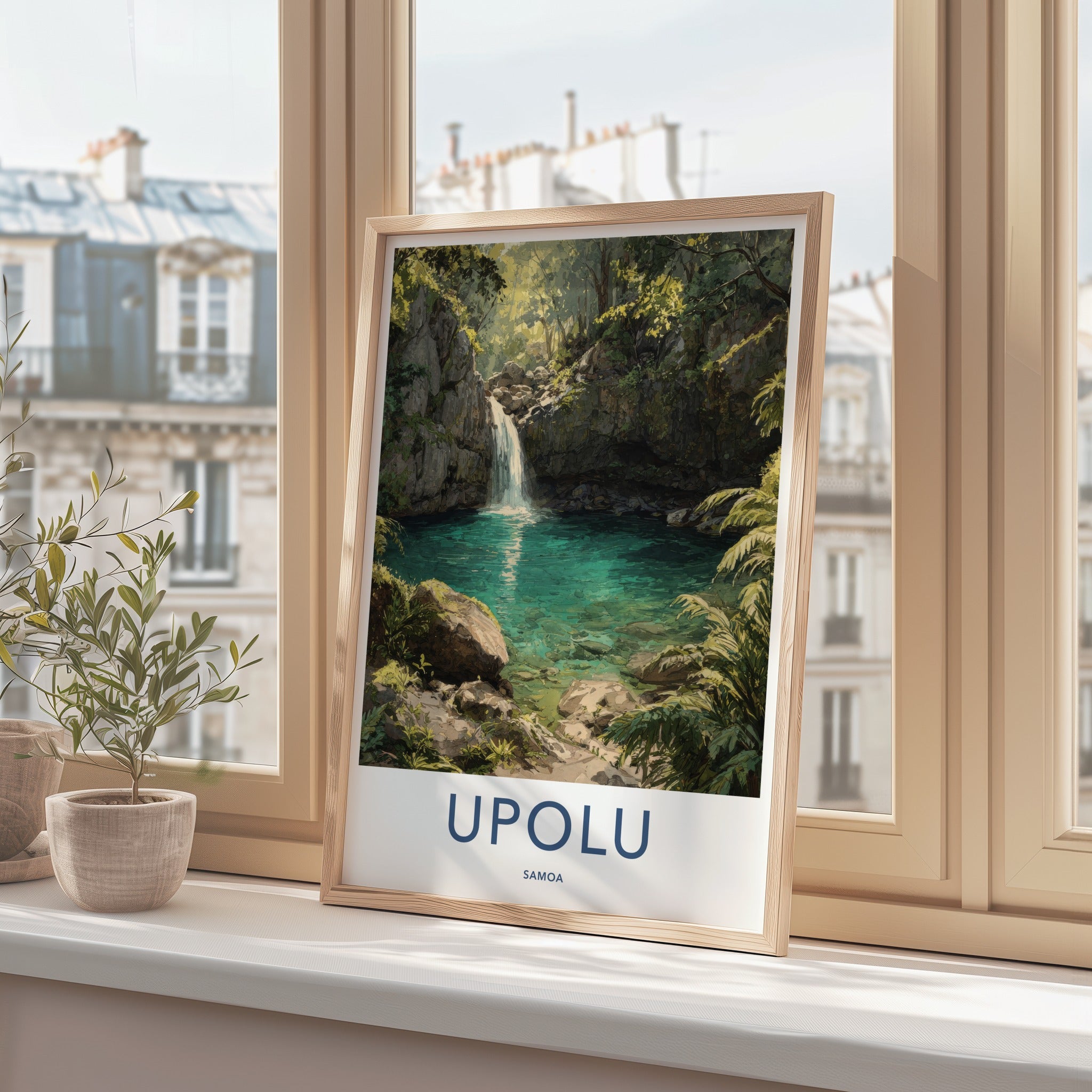 Upolu Poster - Samoa Clear Waterfall Gorge Wall Art