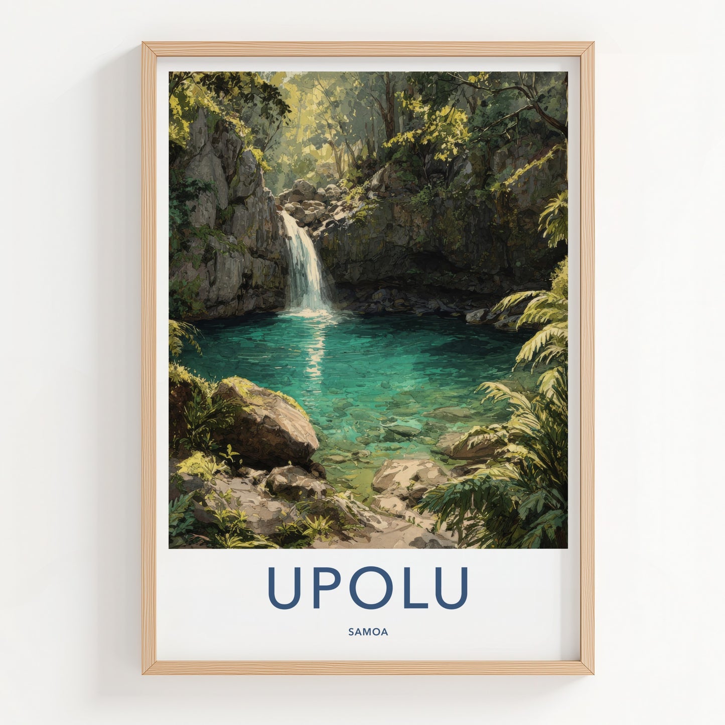 Upolu Poster - Samoa Clear Waterfall Gorge Wall Art