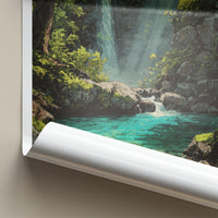 Upolu Poster - Samoa Travel Art - Jungle Waterfall Pool Home Decor