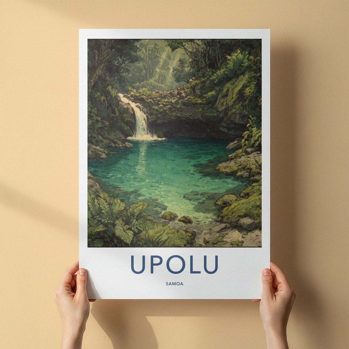 Upolu Poster - Samoa Travel Art - Tropical Forest Oasis Home Decor