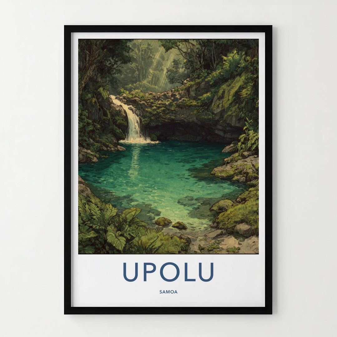 Upolu Poster - Samoa Travel Art - Tropical Forest Oasis Home Decor