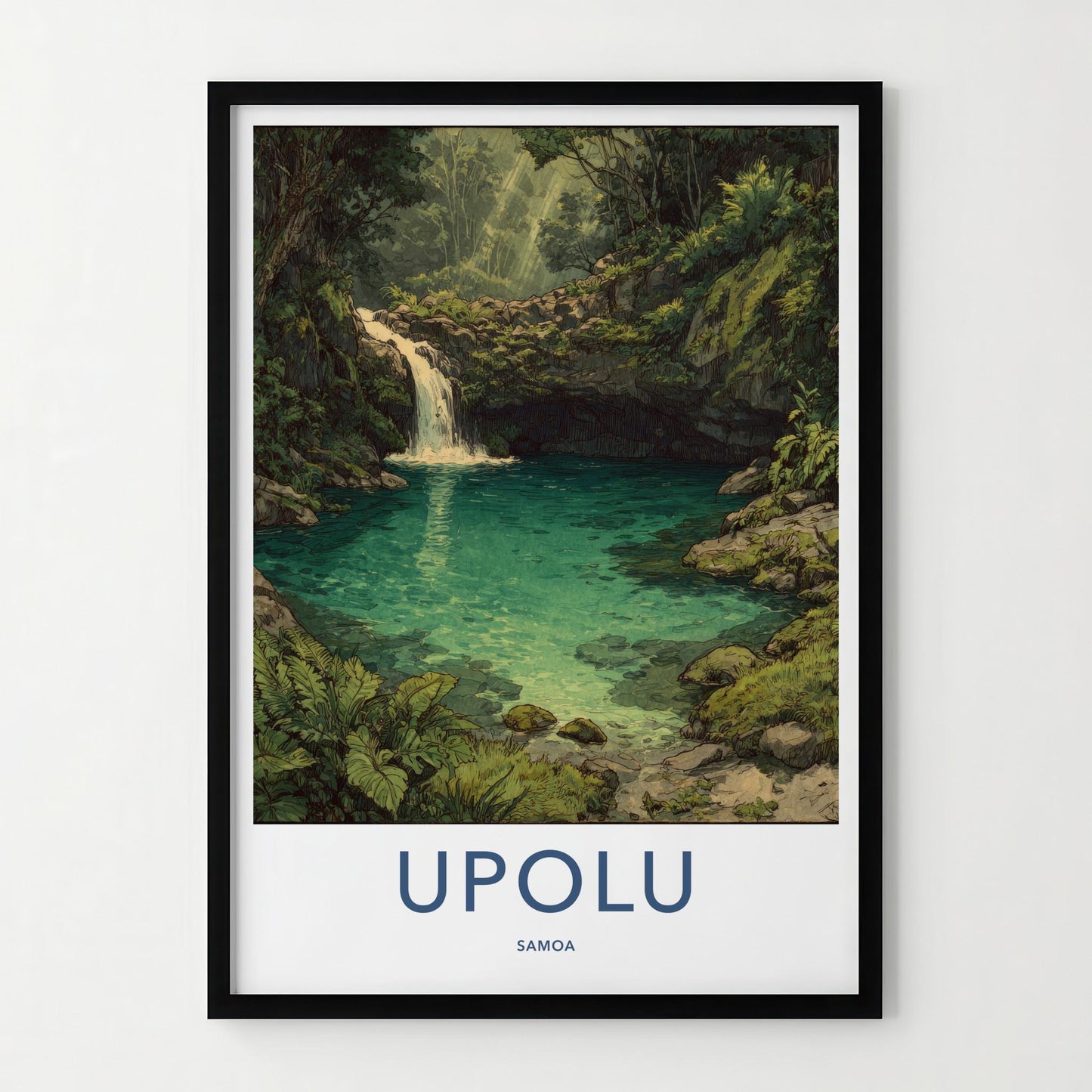 Upolu Poster - Samoa Travel Art - Tropical Forest Oasis Home Decor