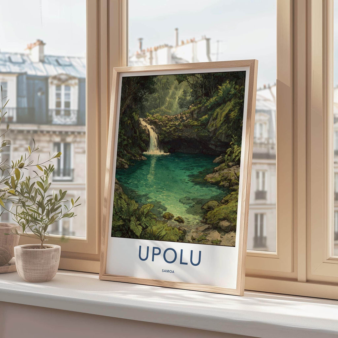 Upolu Poster - Samoa Travel Art - Tropical Forest Oasis Home Decor