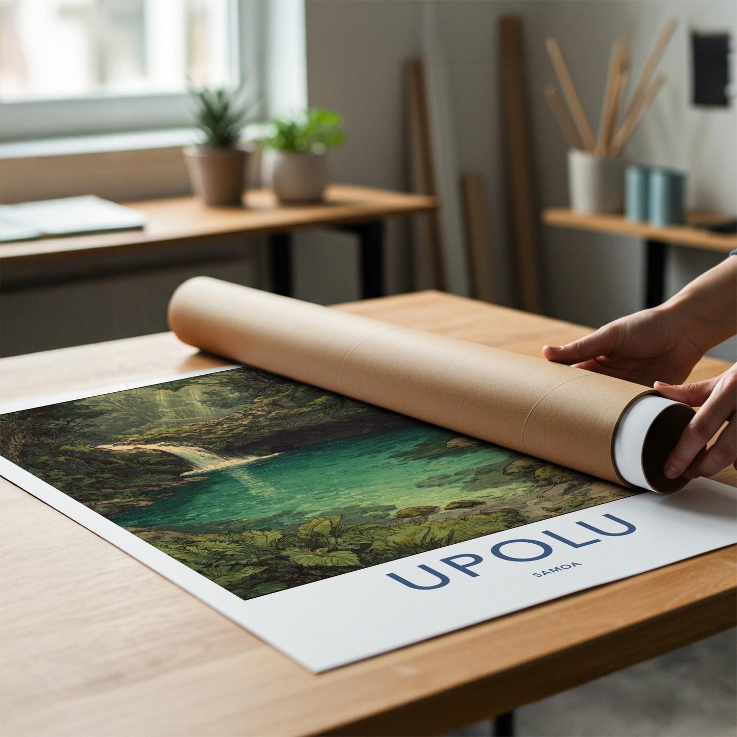 Upolu Poster - Samoa Travel Art - Tropical Forest Oasis Home Decor