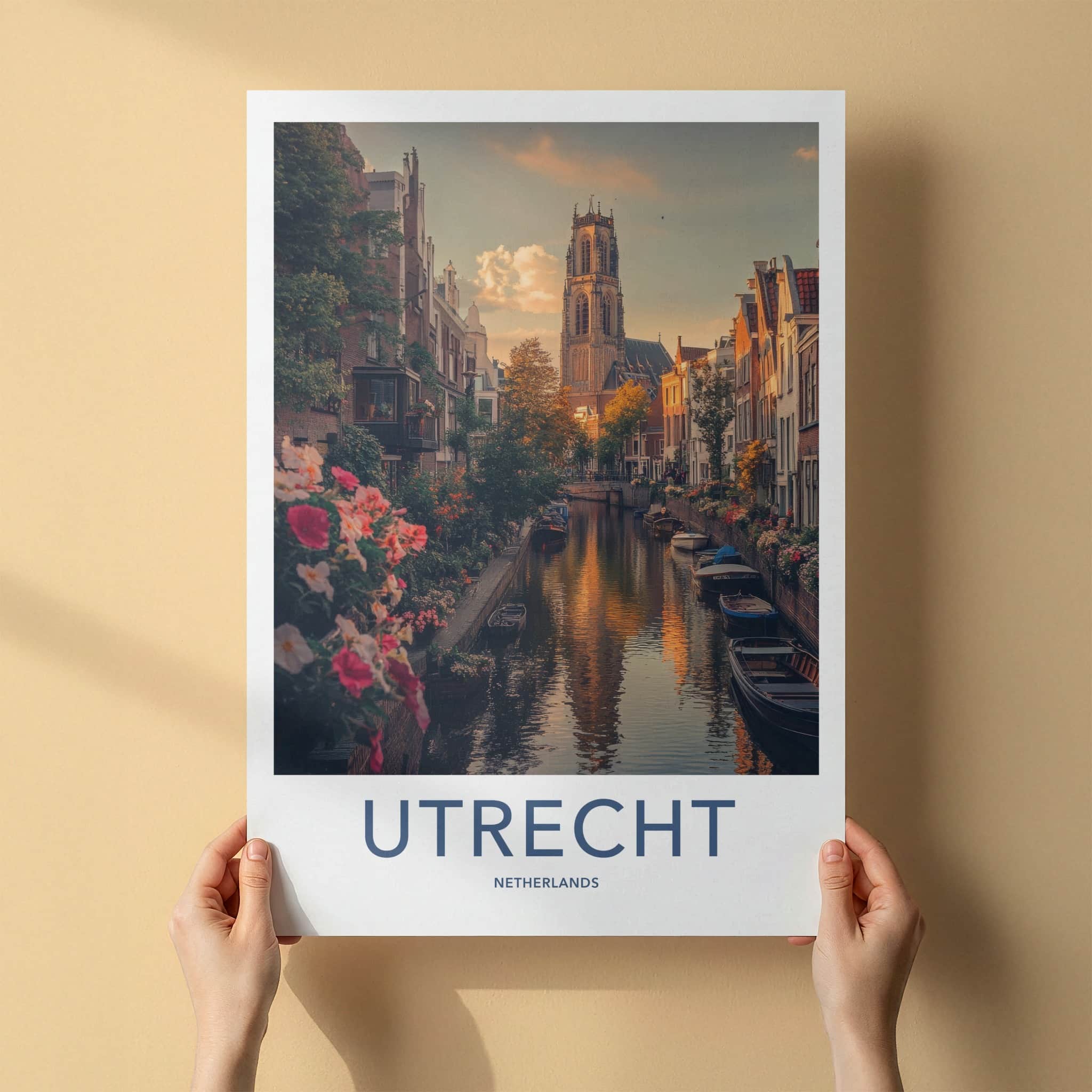 Utrecht Poster - Netherlands Travel Art - Historic Canal View Home Decor