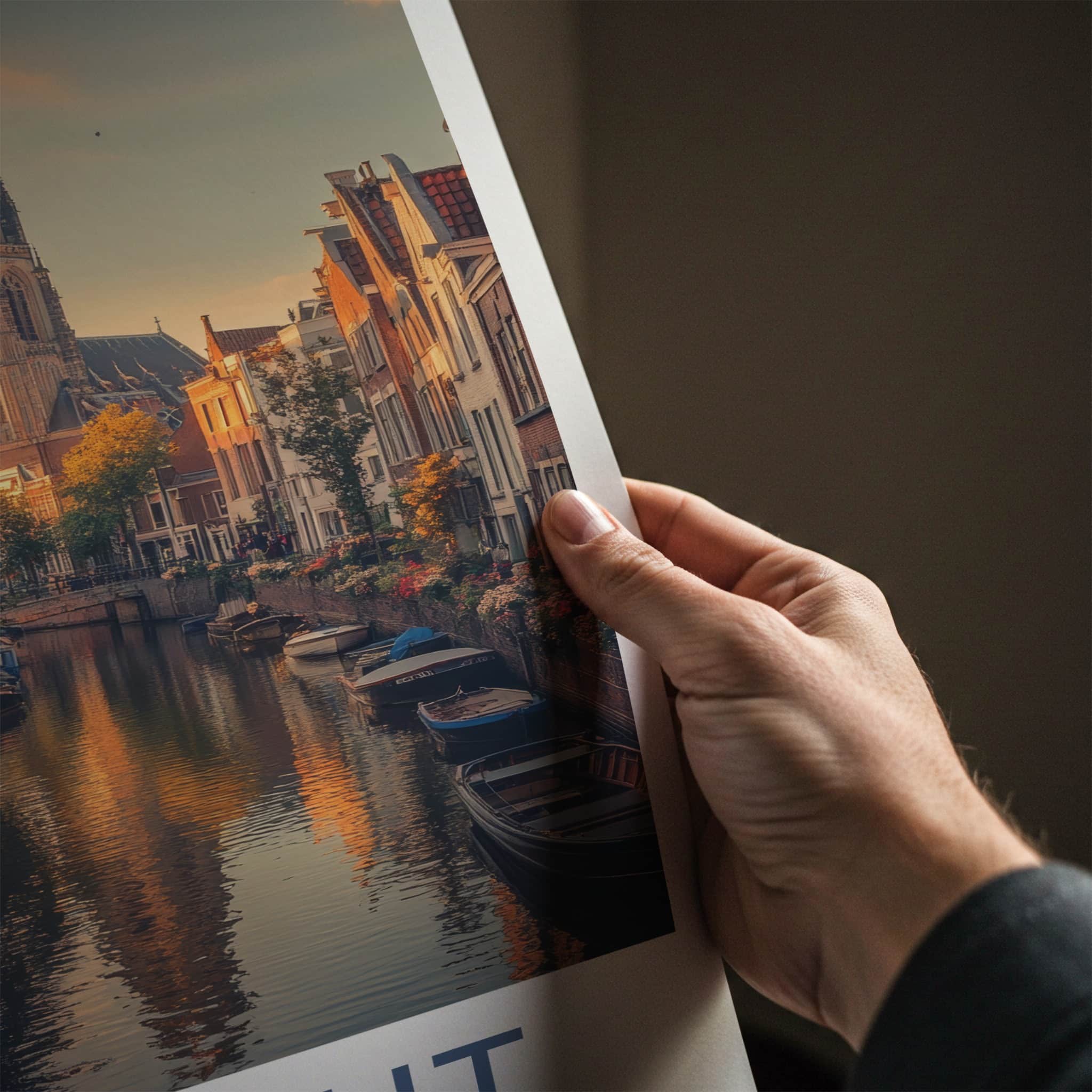 Utrecht Poster - Netherlands Travel Art - Historic Canal View Home Decor