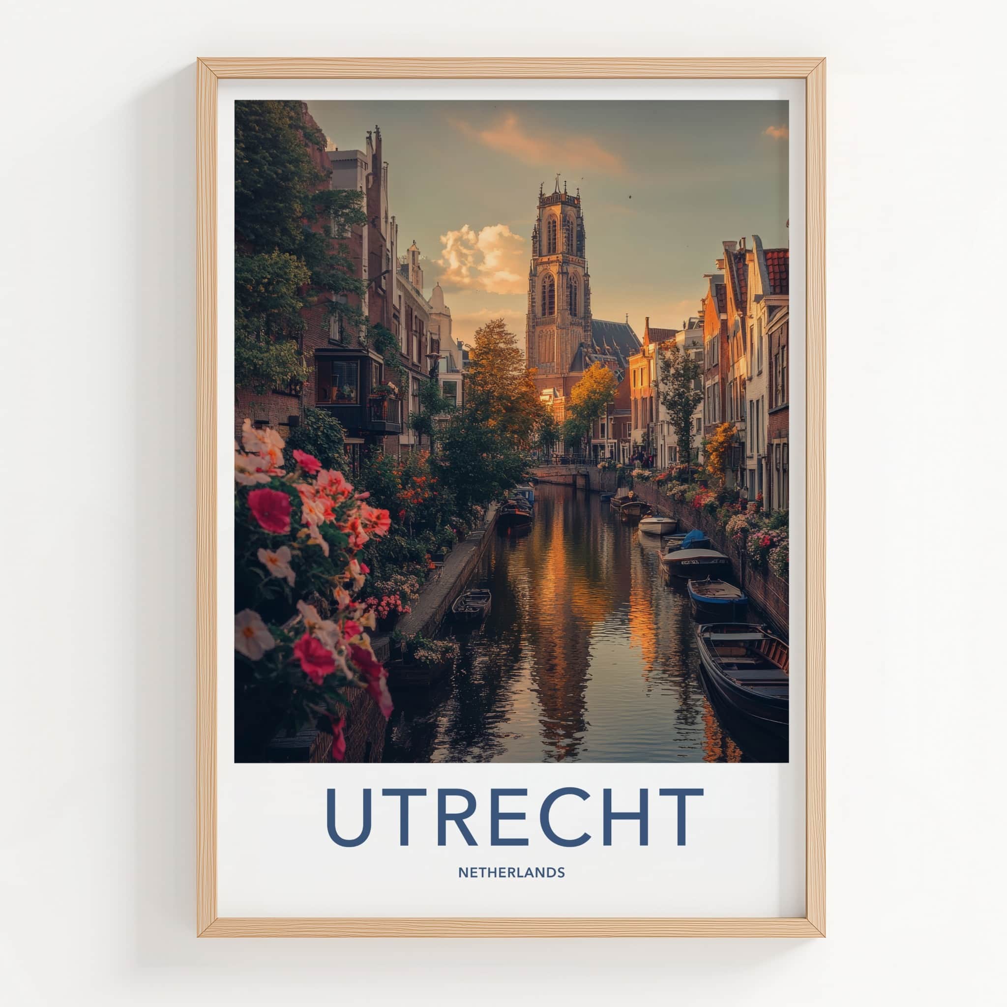 Utrecht Poster - Netherlands Travel Art - Historic Canal View Home Decor