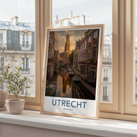 Utrecht Poster - Netherlands Wall Art - Golden Tower Reflections Home Decor