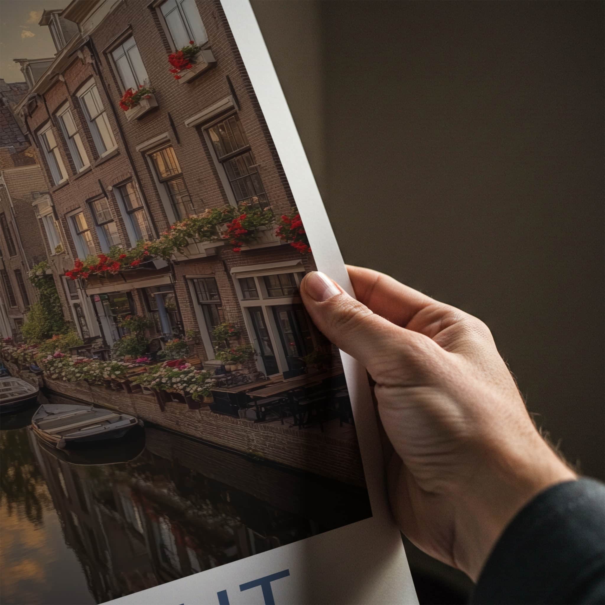 Utrecht Poster - Netherlands Wall Art - Golden Tower Reflections Home Decor