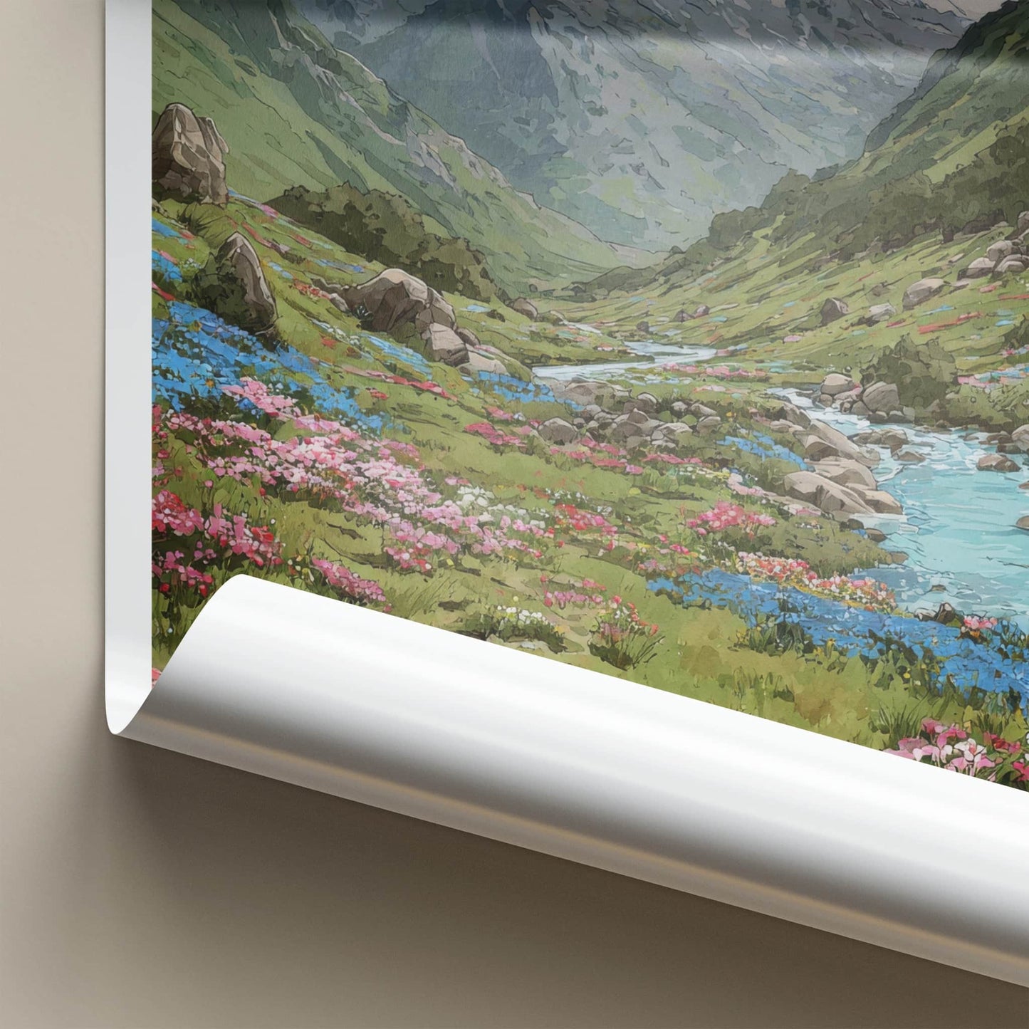 Uttarakhand Poster - India Fine Art - Garhwal Valley Flowers Framed Decor