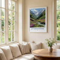 Uttarakhand Poster - India Fine Art - Uttarakhand Mountain Stream Flowers Gift