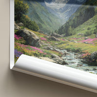 Uttarakhand Poster - India Fine Art - Uttarakhand Mountain Stream Flowers Gift