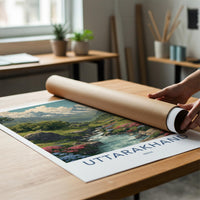 Uttarakhand Poster - India Travel Art - Uttarakhand Flowering Valley Stream Wall Decor