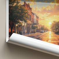 Uvalde Poster - Texas Travel Art - Vibrant Sunset Street Home Decor
