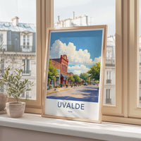 Uvalde Poster - Texas Wall Art - Historic Main Street Home Decor