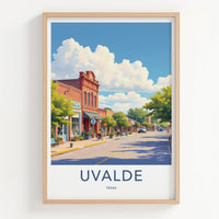 Uvalde Poster - Texas Wall Art - Historic Main Street Home Decor