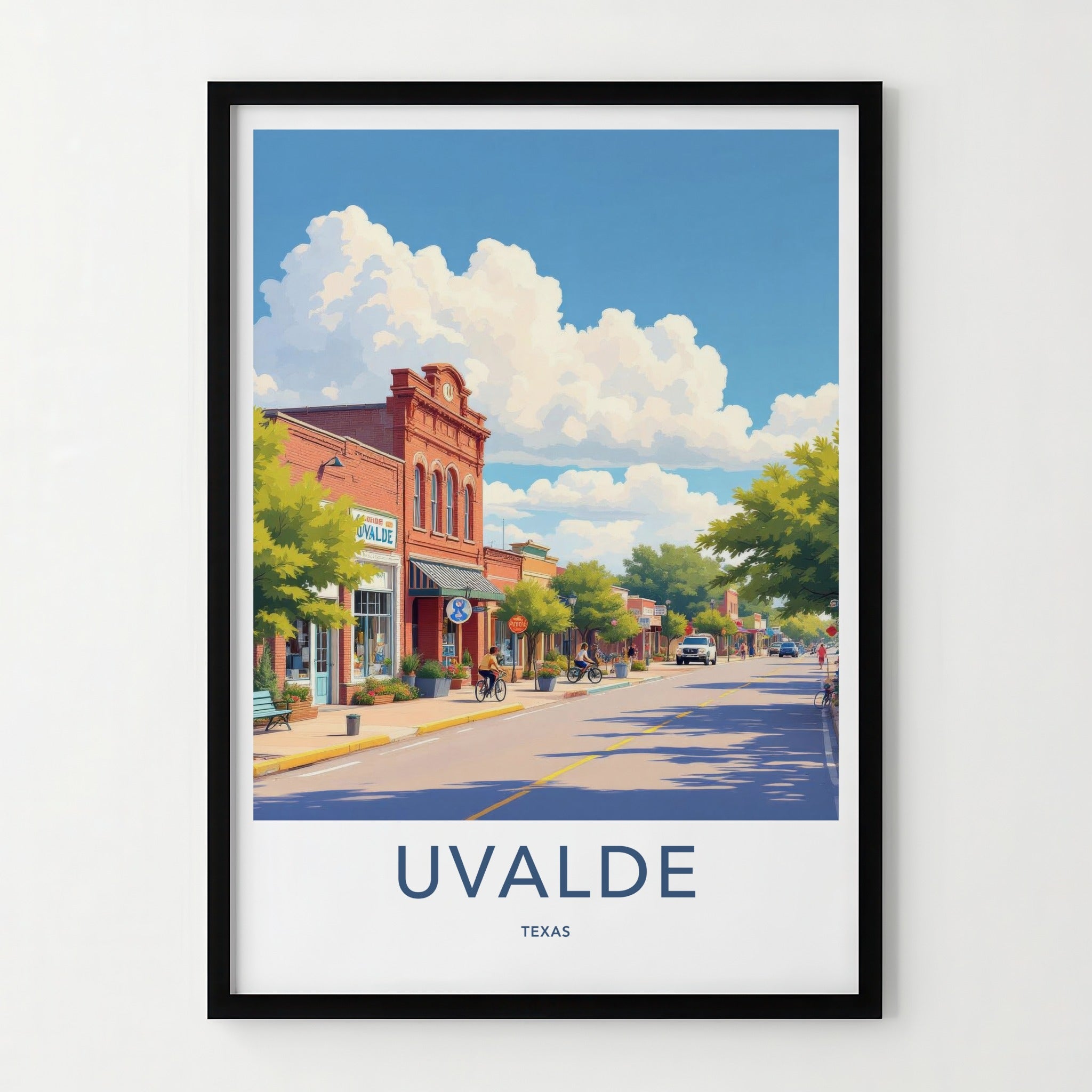Uvalde Poster - Texas Wall Art - Historic Main Street Home Decor