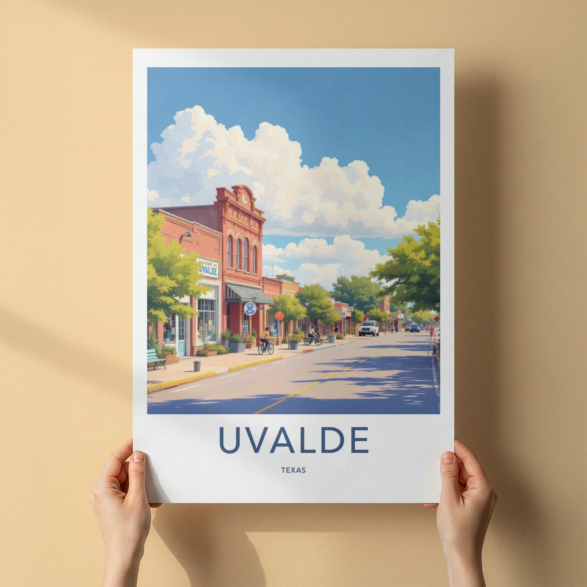 Uvalde Poster - Texas Wall Art - Historic Main Street Home Decor