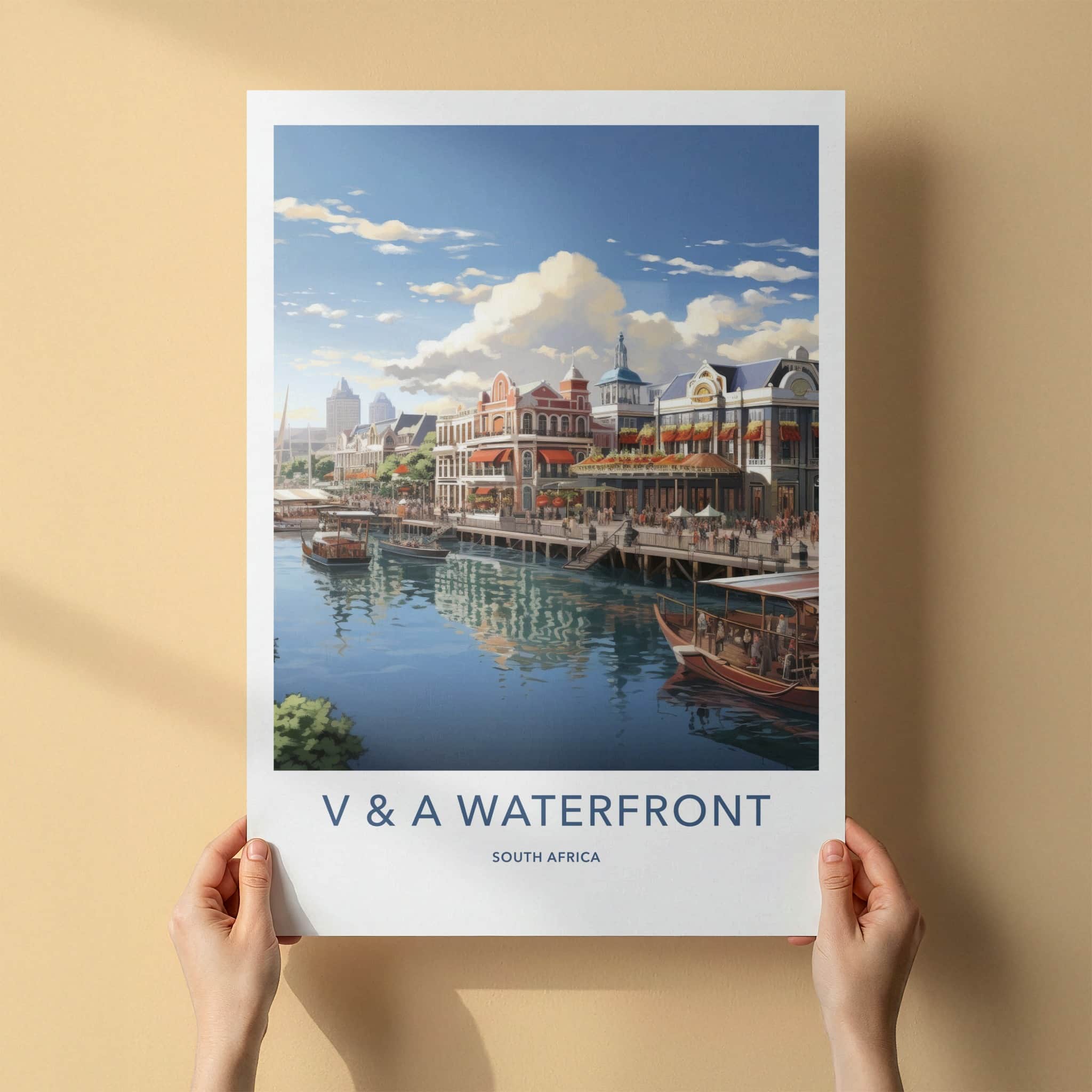 V & A Waterfront Poster - South Africa Wall Art - Lively Port View Home Decor