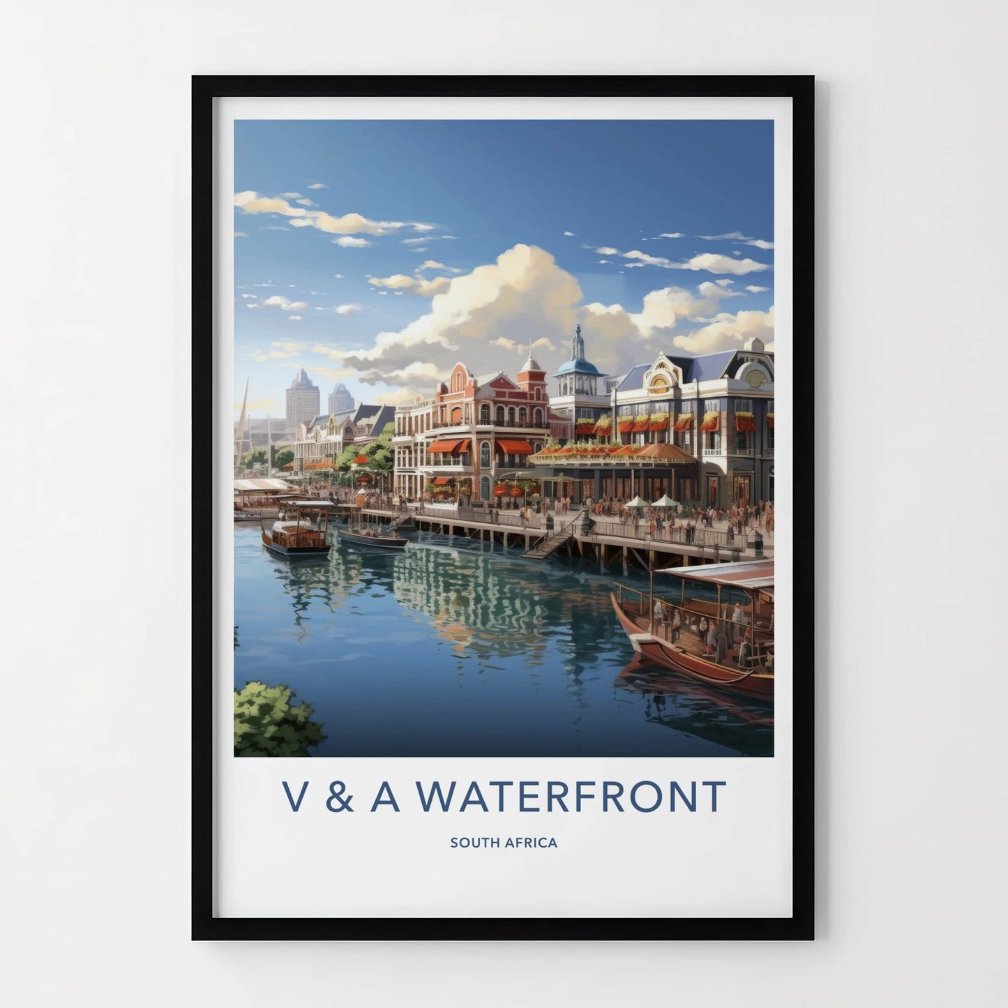 V & A Waterfront Poster - South Africa Wall Art - Lively Port View Home Decor