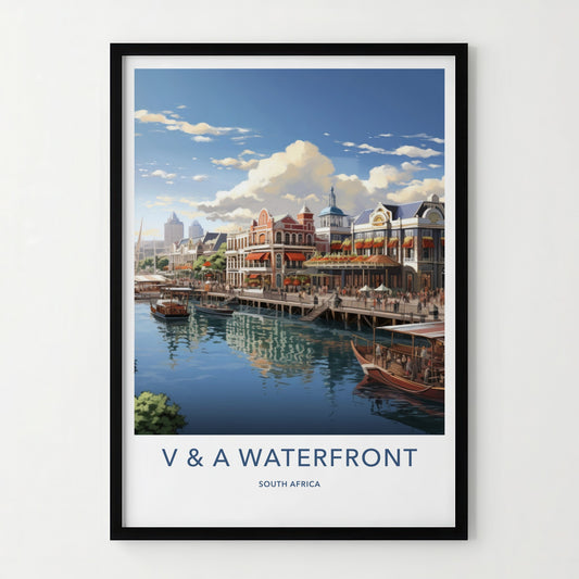 V & A Waterfront Poster - South Africa Wall Art - Lively Port View Home Decor